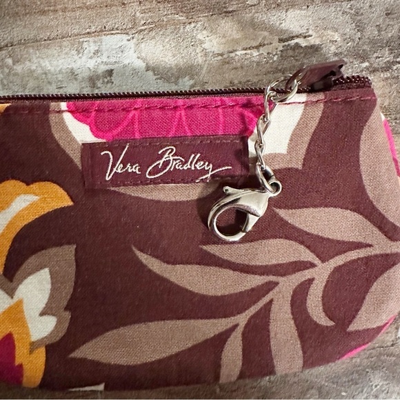 Vera Bradley Carnaby Plum ID/ coin change zip pouch. - Picture 3 of 4